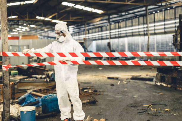 Professional Biohazard Cleanup technician working in Naples, TX